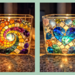 Mosiac glass candle holders workshop