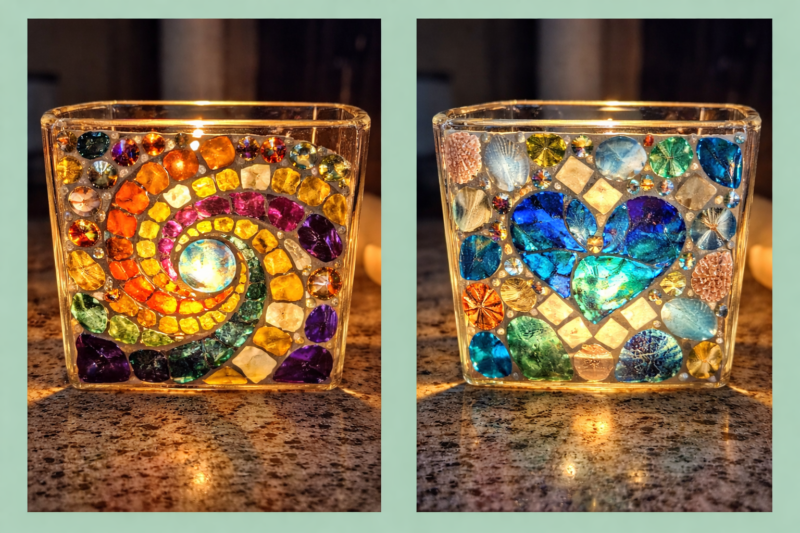 Mosiac glass candle workshop